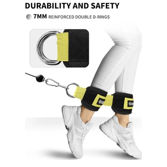 Power-guidance Ankle Strap For Cable Machine Exercise Machine Strap Yellow - Picture 4 of 10